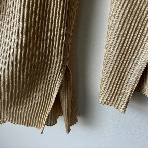 Elizabeth & James‎ gold beige  plissé top / tunic XS/S - Picture 4 of 6